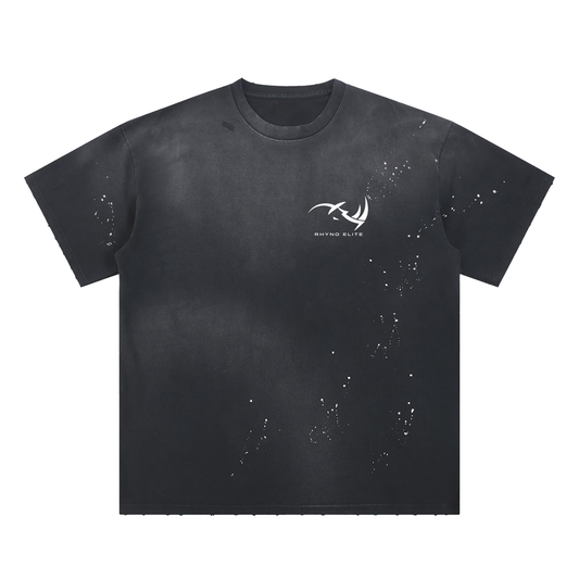Hand-Frayed Sunfade Paint Splatter T-Shirt