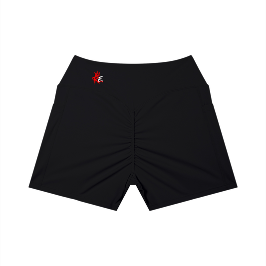 Rhyno Elite RE Crown Women’s High-Rise Pocket Yoga Scrunch Shorts