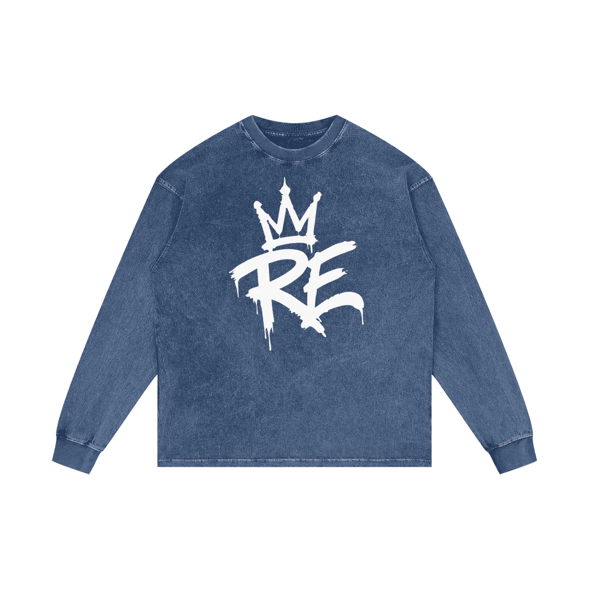 Rhyno Elite Crown RE Acid Wash Oversized Long Sleeve Tee
