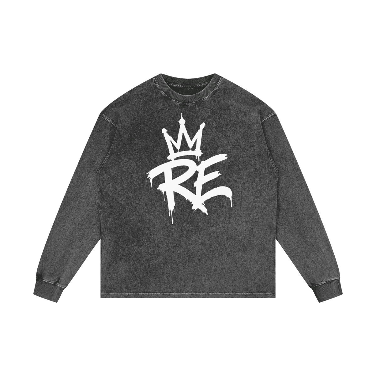 Rhyno Elite Crown RE Acid Wash Oversized Long Sleeve Tee