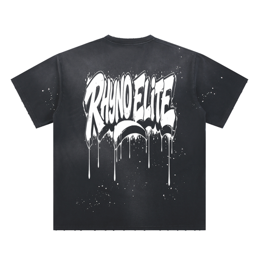 Hand-Frayed Sunfade Paint Splatter T-Shirt