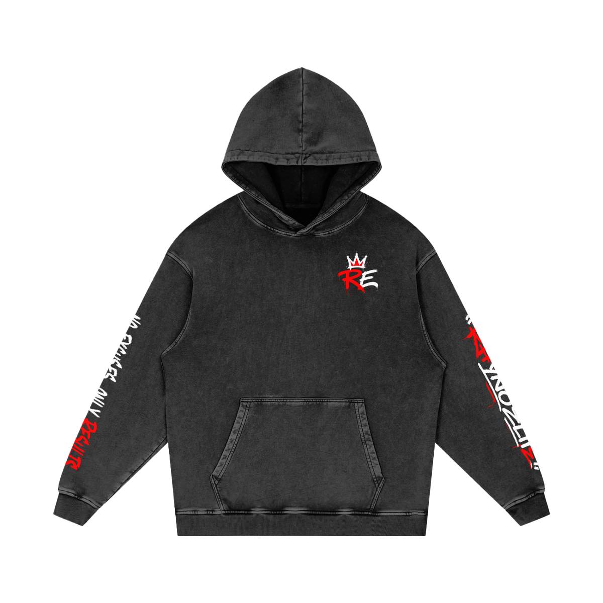 Rhyno Elite Graffiti Oversized Acid Wash Hoodie