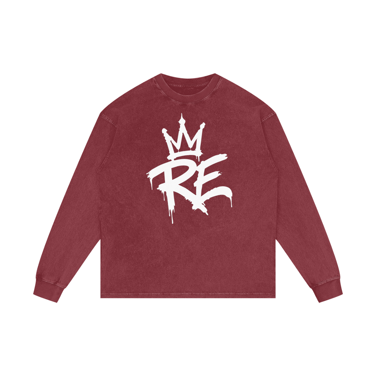 Rhyno Elite Crown RE Acid Wash Oversized Long Sleeve Tee