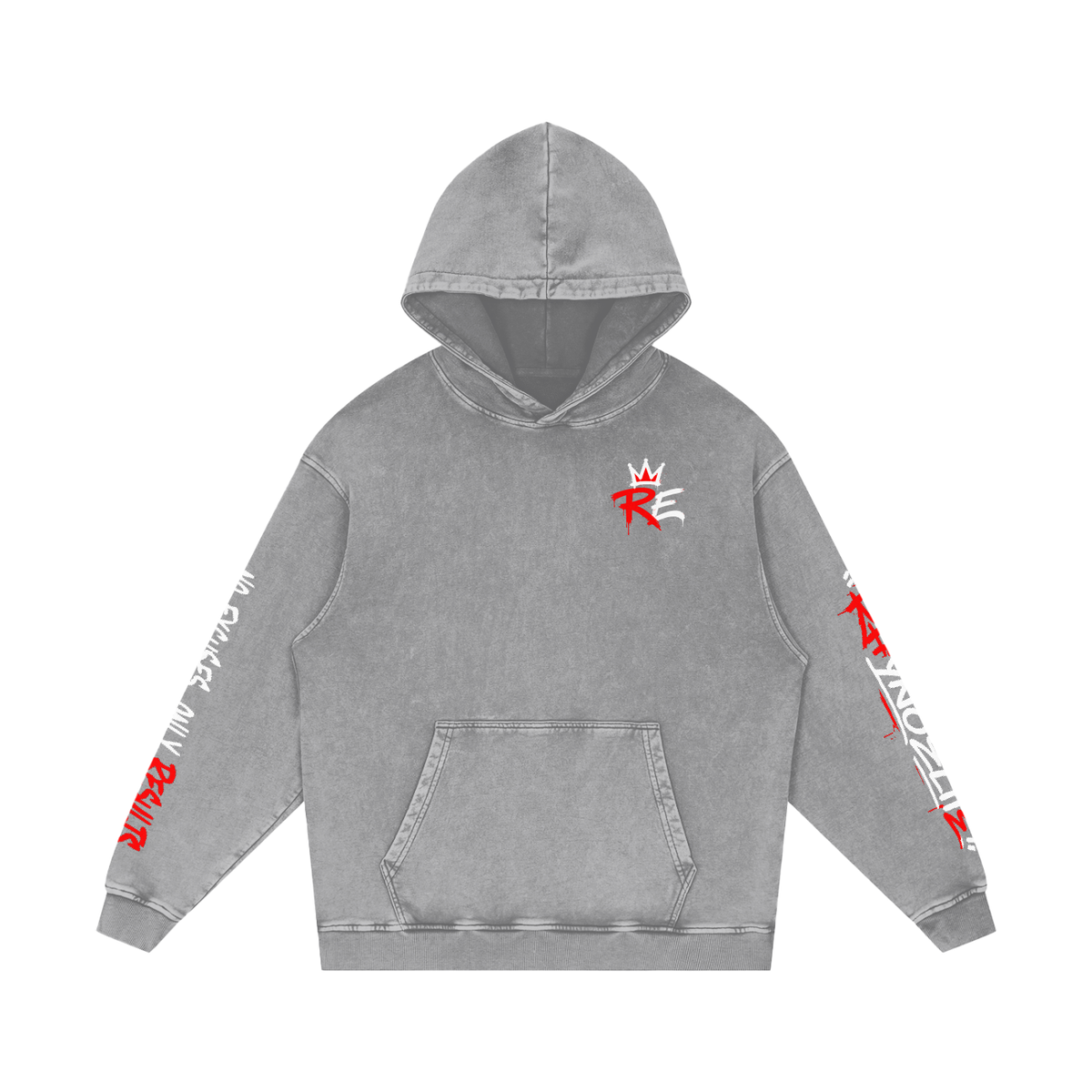 Rhyno Elite Graffiti Oversized Acid Wash Hoodie
