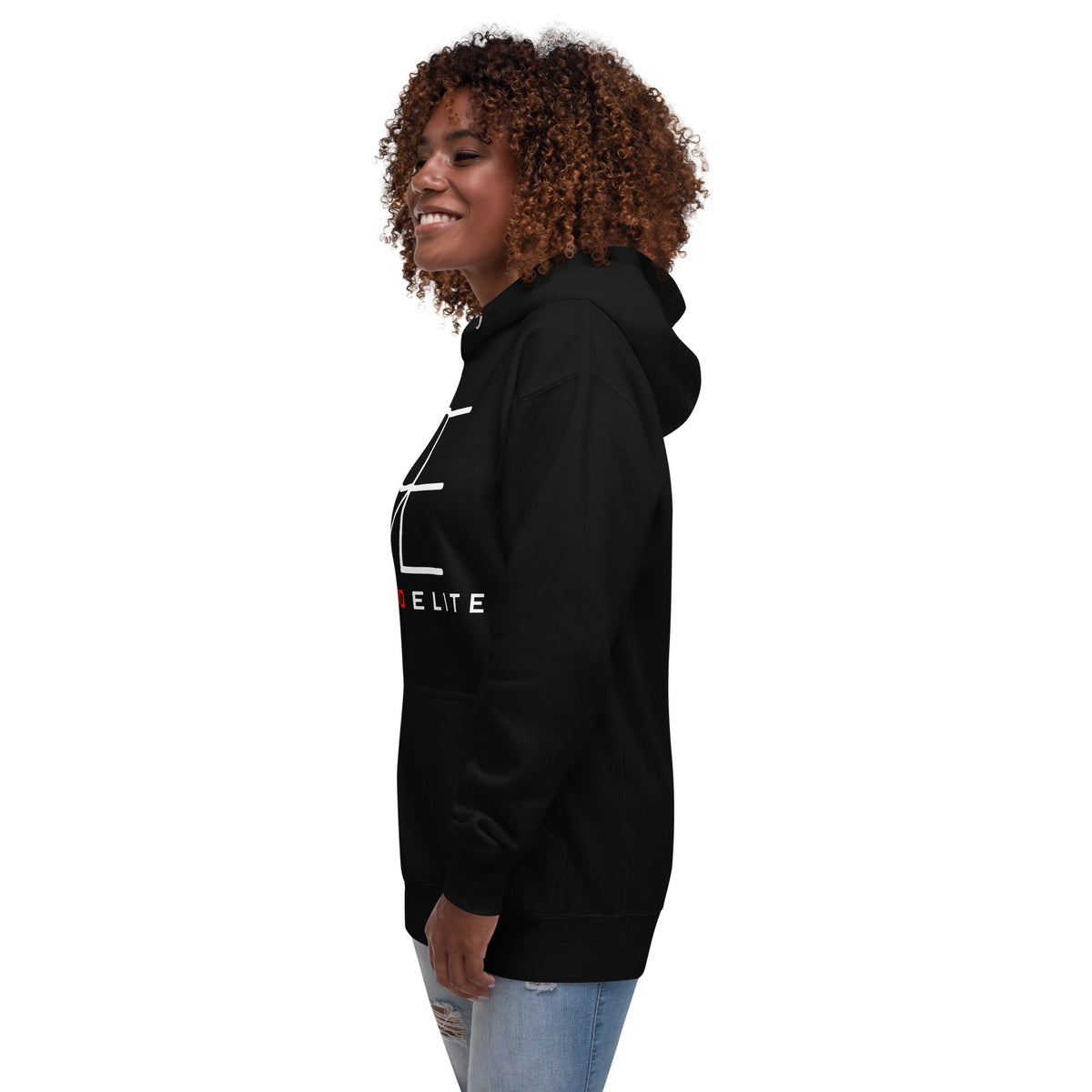 Rhyno Elite Signature Hoodie in black, left front detail
